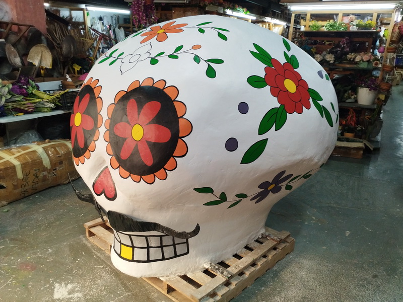 calavera calaca xxl porex reforzado yeso 180x180x180 1u